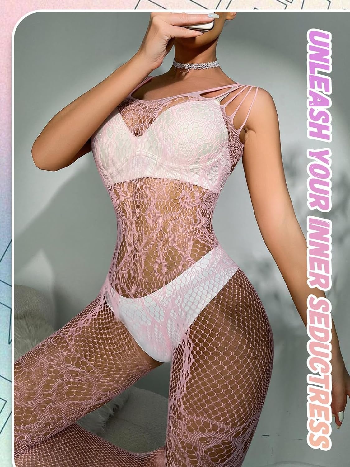 image:imageBuitifo Lingeire for Woman Sexy Bodysuit Bodystockings Fishnet Tights Rave OutfitsT06pink