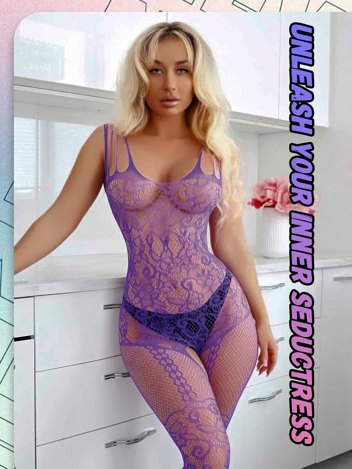 image:imageBuitifo Lingeire for Woman Sexy Bodysuit Bodystockings Fishnet Tights Rave OutfitsT06purple
