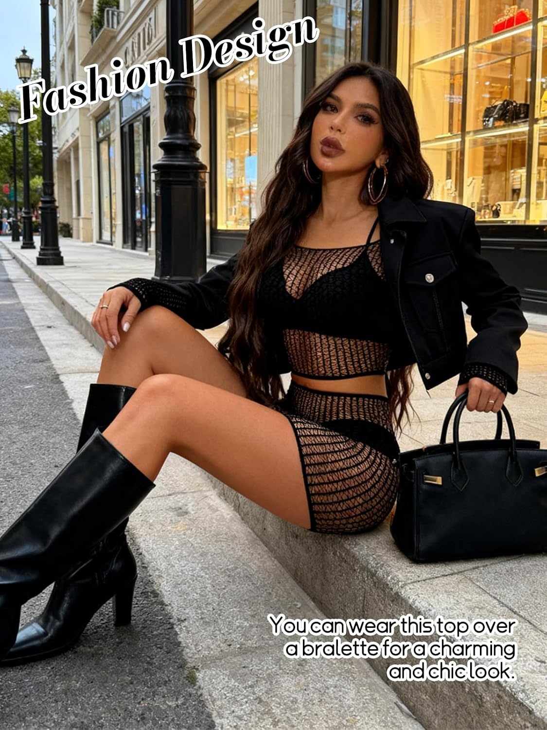 image:imageBuitifo Lingerie for Women Fishnet Babydoll Chemise Sexy Nightwear Teddy DressBlack
