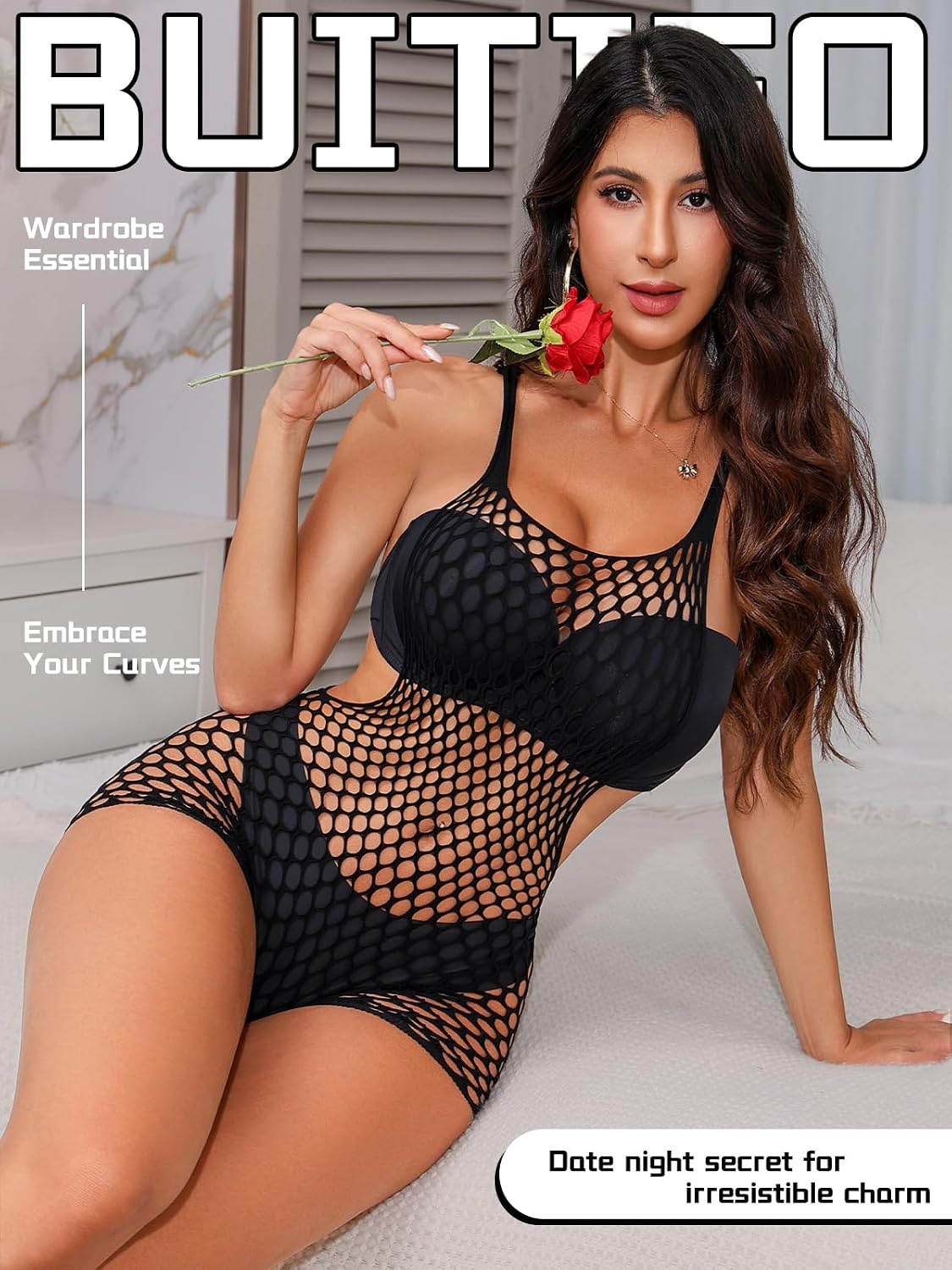 image:imageBuitifo Woman Bodysuit Body Stocking Shirt Top Babydoll Lingerie Nylon NightwearFishnet TightsSee Through LingerieRave OutfitsOne Size Fits 80150lbBlackt1