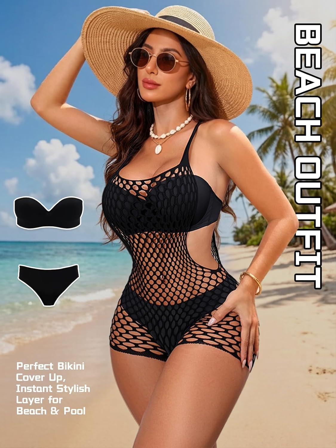 image:imageBuitifo Woman Bodysuit Body Stocking Shirt Top Babydoll Lingerie Nylon NightwearFishnet TightsSee Through LingerieRave OutfitsOne Size Fits 80150lbBlackt1