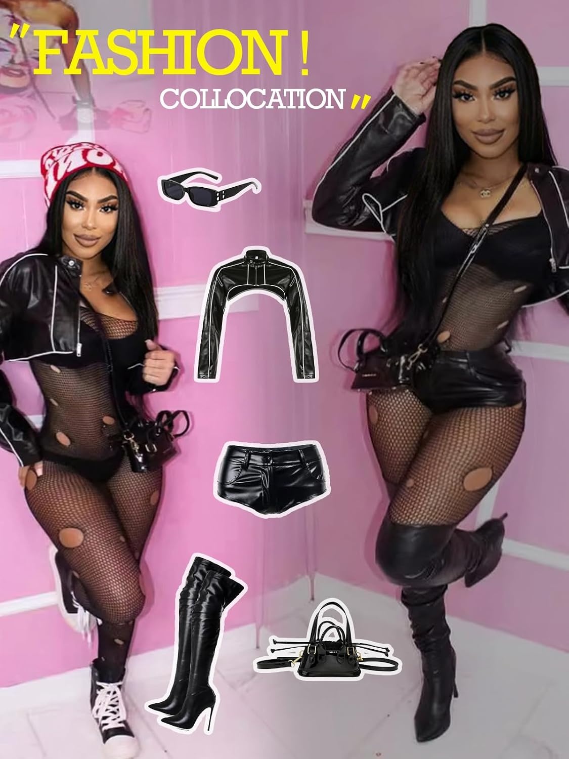 image:imageBuitifo Woman Lingerie Sexy Bodysuit Bodystocking Mesh JumpsuitBlack T1