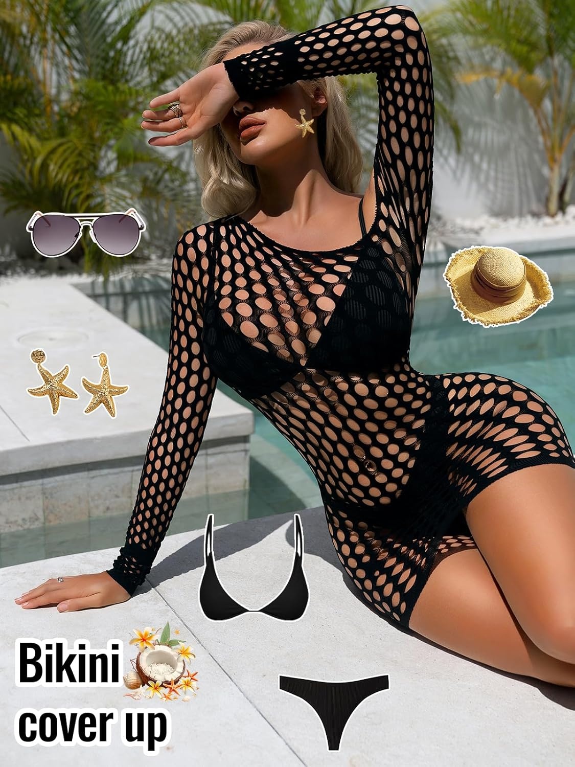 image:imageBuitifo Woman Sexy Lingerie Dress Fishnet Bodycon Mini Dresses Stripper Outfit Mesh Chemise BabydollBlackdjwq