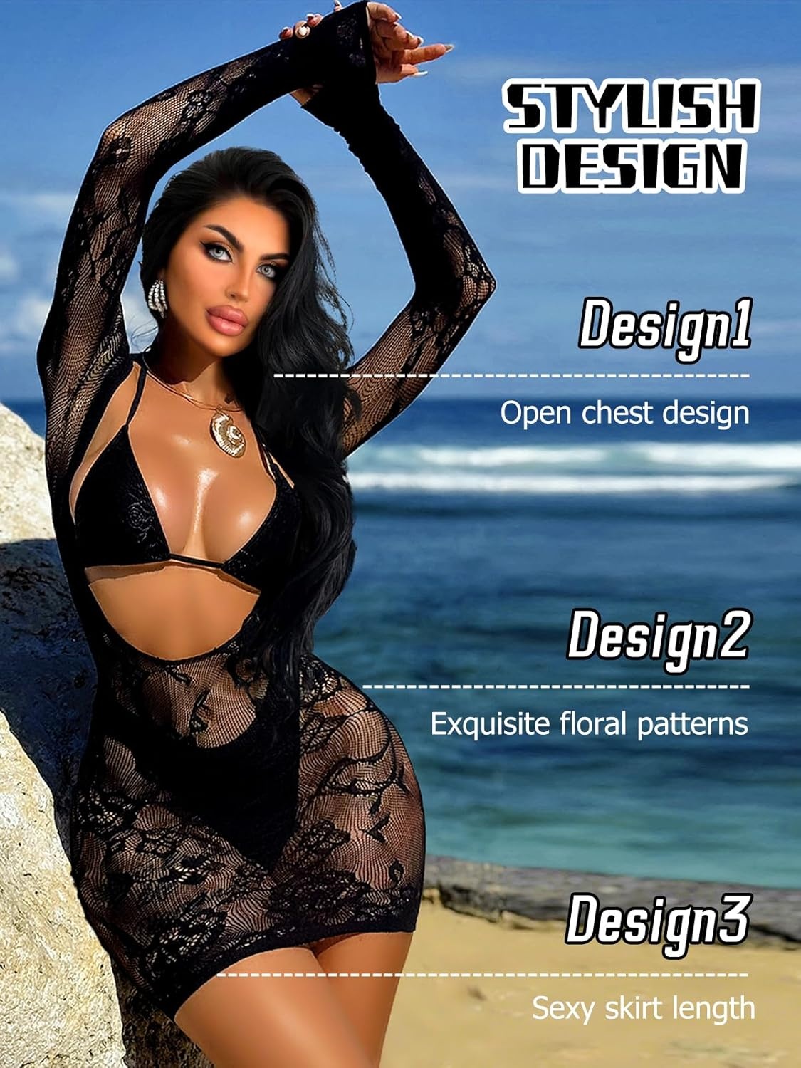 image:imageBuitifo Woman Sexy Lingerie Dress Fishnet Bodycon Mini Dresses Stripper Outfit Mesh Chemise BabydollBlacklx