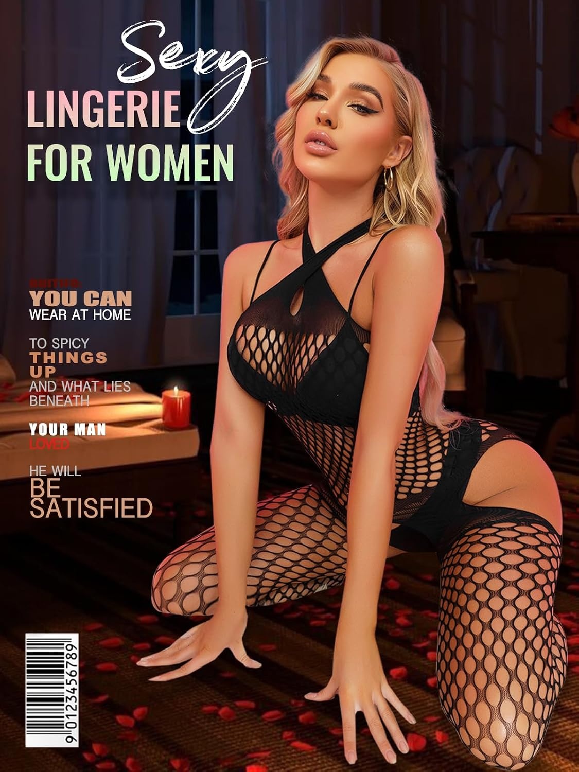 image:imageBuitifo Woman Sexy Lingerie Nightwear Halter Body Stocking One Piece Fishnet Mini Top and TightsBlackt