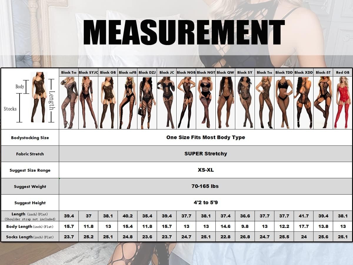 image:imageBuitifo Womens Fishnet Bodystocking Plus Size Bodysuit Sexy Tights Soft Nightwear LingerieBlack 06fb