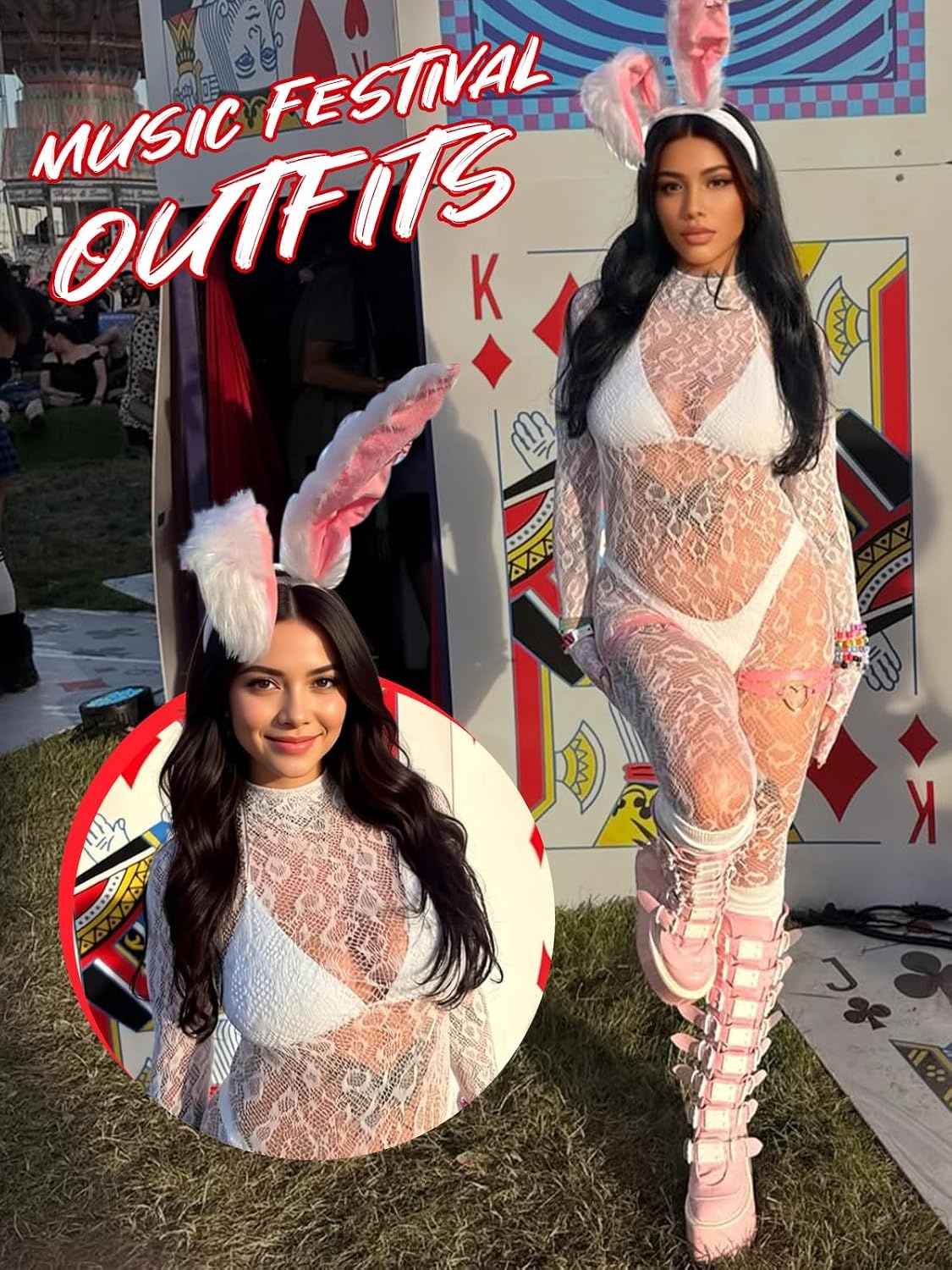 image:imageBuitifo Womens Fishnet Bodystocking Plus Size Bodysuit Sexy Tights Soft Nightwear LingerieWhite 08w