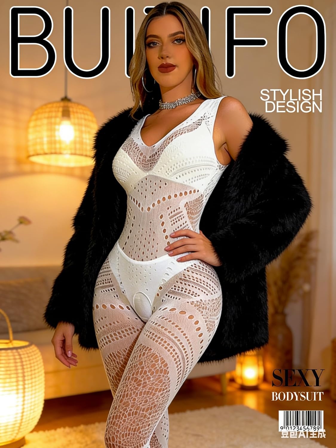 image:imageBuitifo Womens Fishnet Bodystocking Plus Size Bodysuit Sexy Tights Soft Nightwear LingerieWhite Nxx