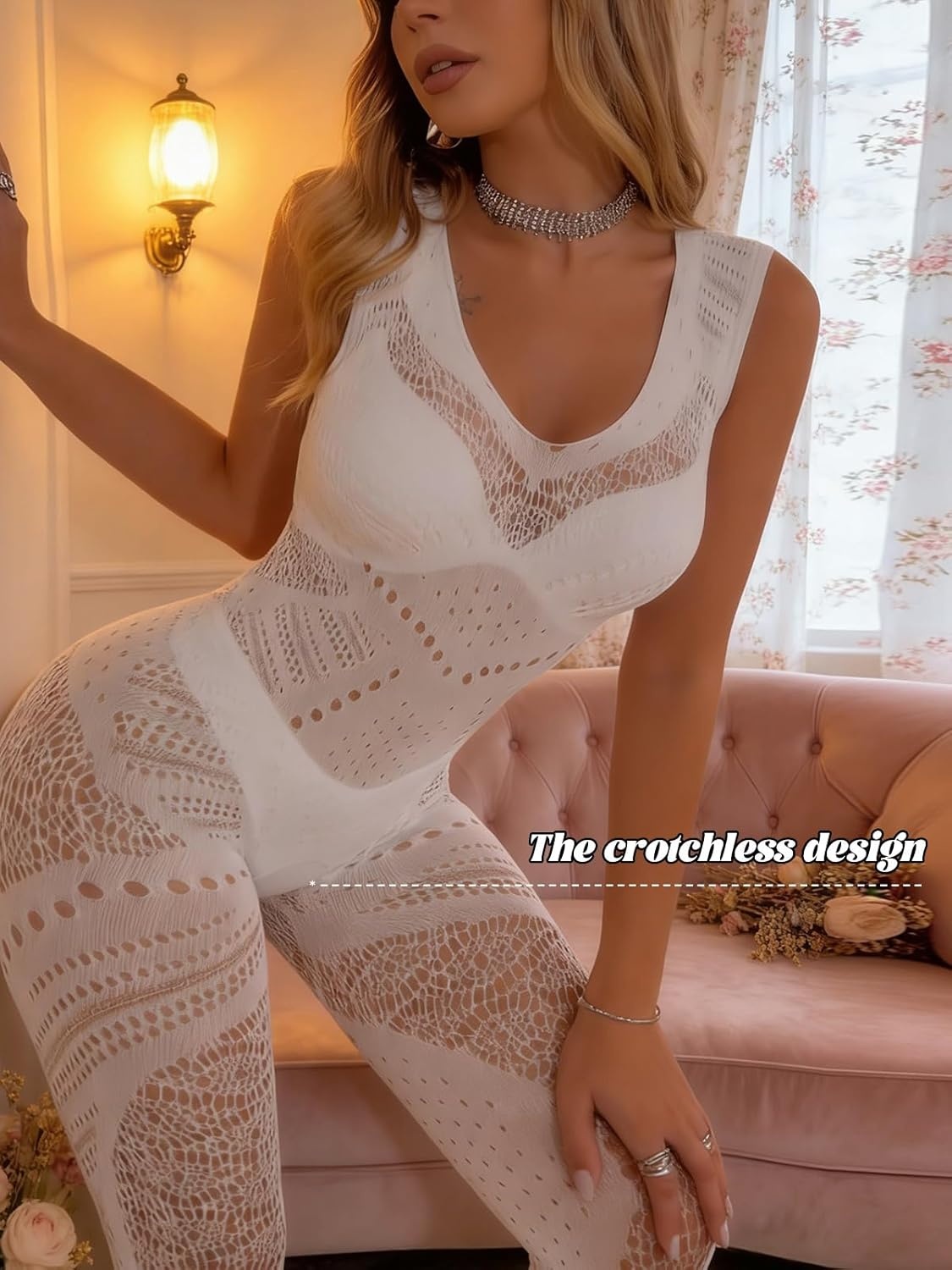 image:imageBuitifo Womens Fishnet Bodystocking Plus Size Bodysuit Sexy Tights Soft Nightwear LingerieWhite Nxx