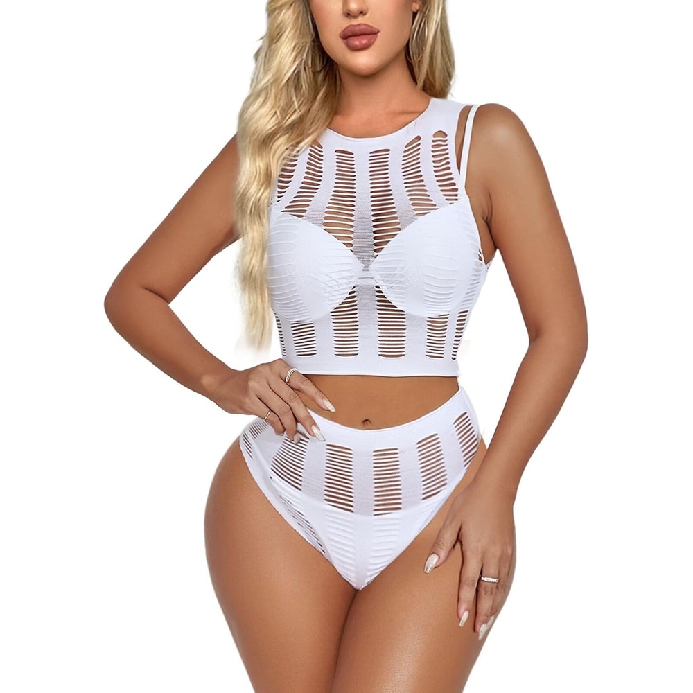 image:imageBuitifo Women Sexy Lingerie Nightwear Set Two Piece PajamasWhite a