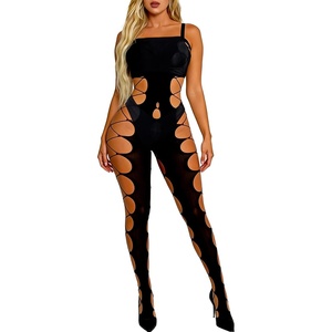Buitifo Womens Fishnet Bodystocking Plus Size Bodysuit Sexy Tights Soft Nightwear Lingerie(Black 88jc)