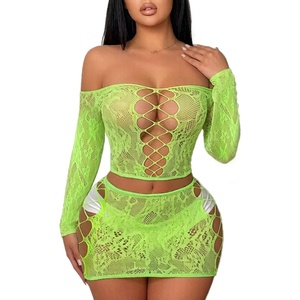 Buitifo Womens Lingerie Set Fishnet BabyDoll Bodysuit Sexy Nightwear(Green)