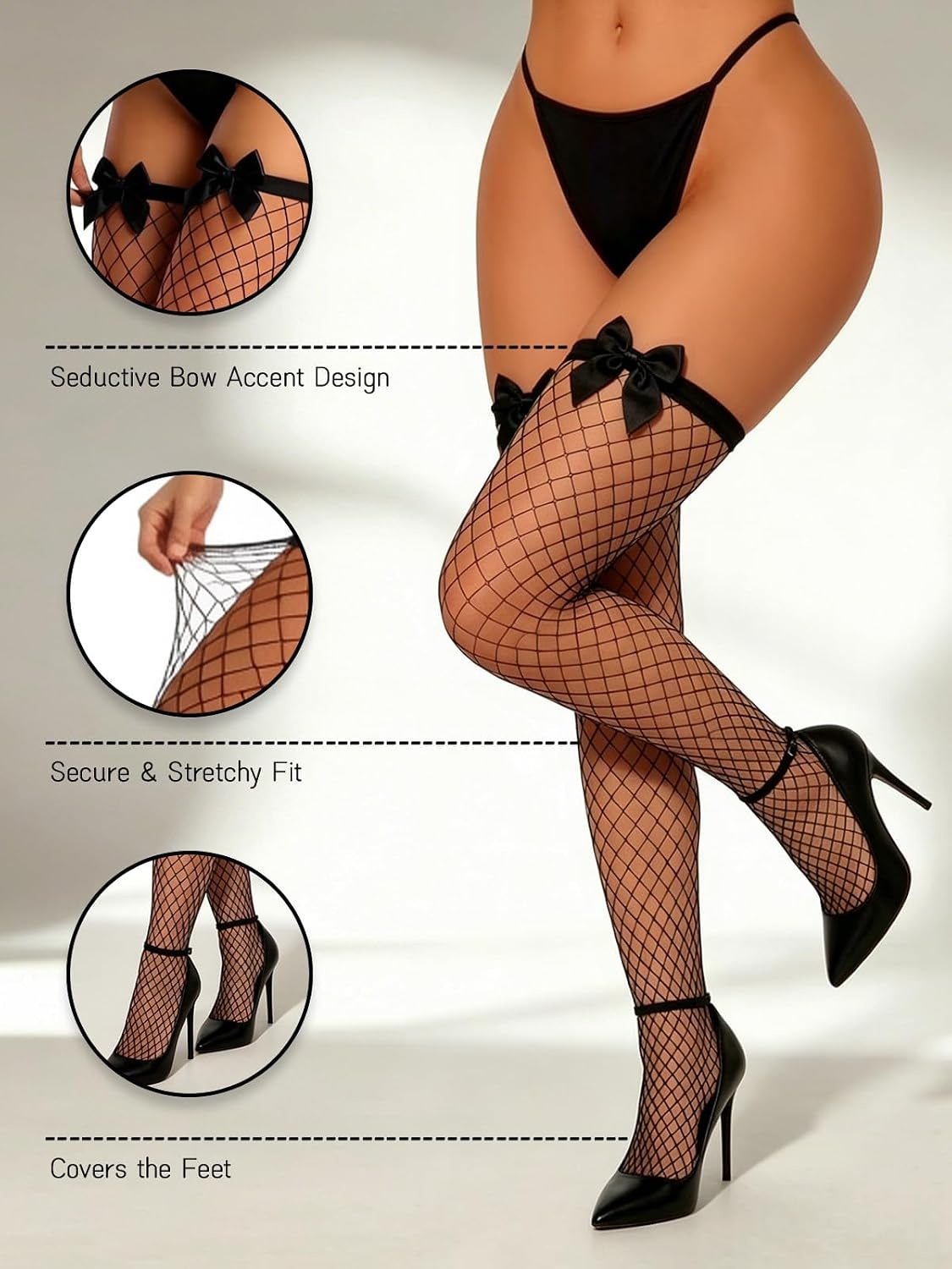image:imageBuitifo Woman Sexy Tights Fishnet Stockings Sexy Thigh High Pantyhose HosieryBlack T1