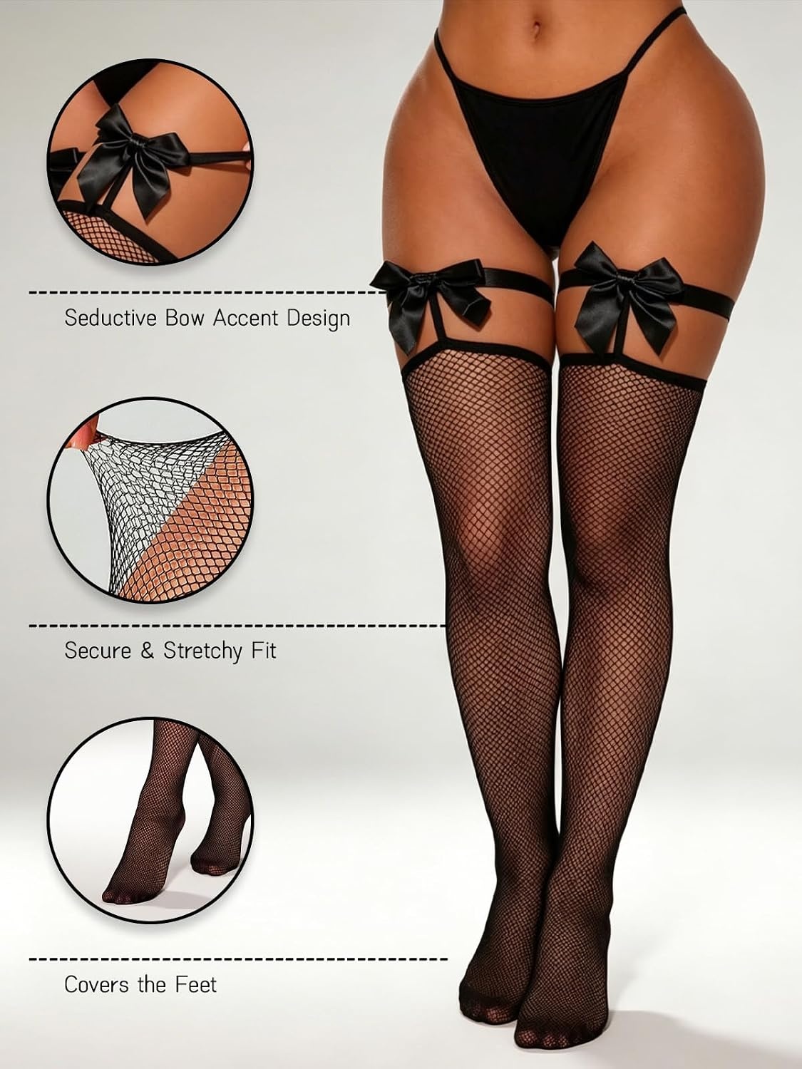 image:imageBuitifo Woman Sexy Tights Fishnet Stockings Sexy Thigh High Pantyhose HosieryBlack T2
