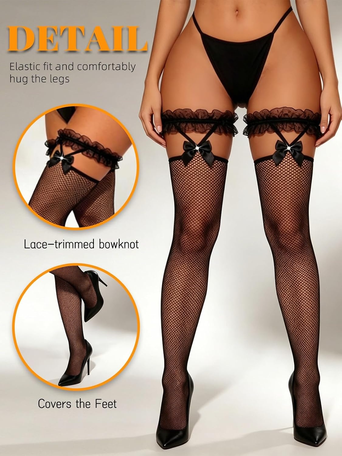 image:imageBuitifo Woman Sexy Tights Fishnet Stockings Sexy Thigh High Pantyhose HosieryBlack T3