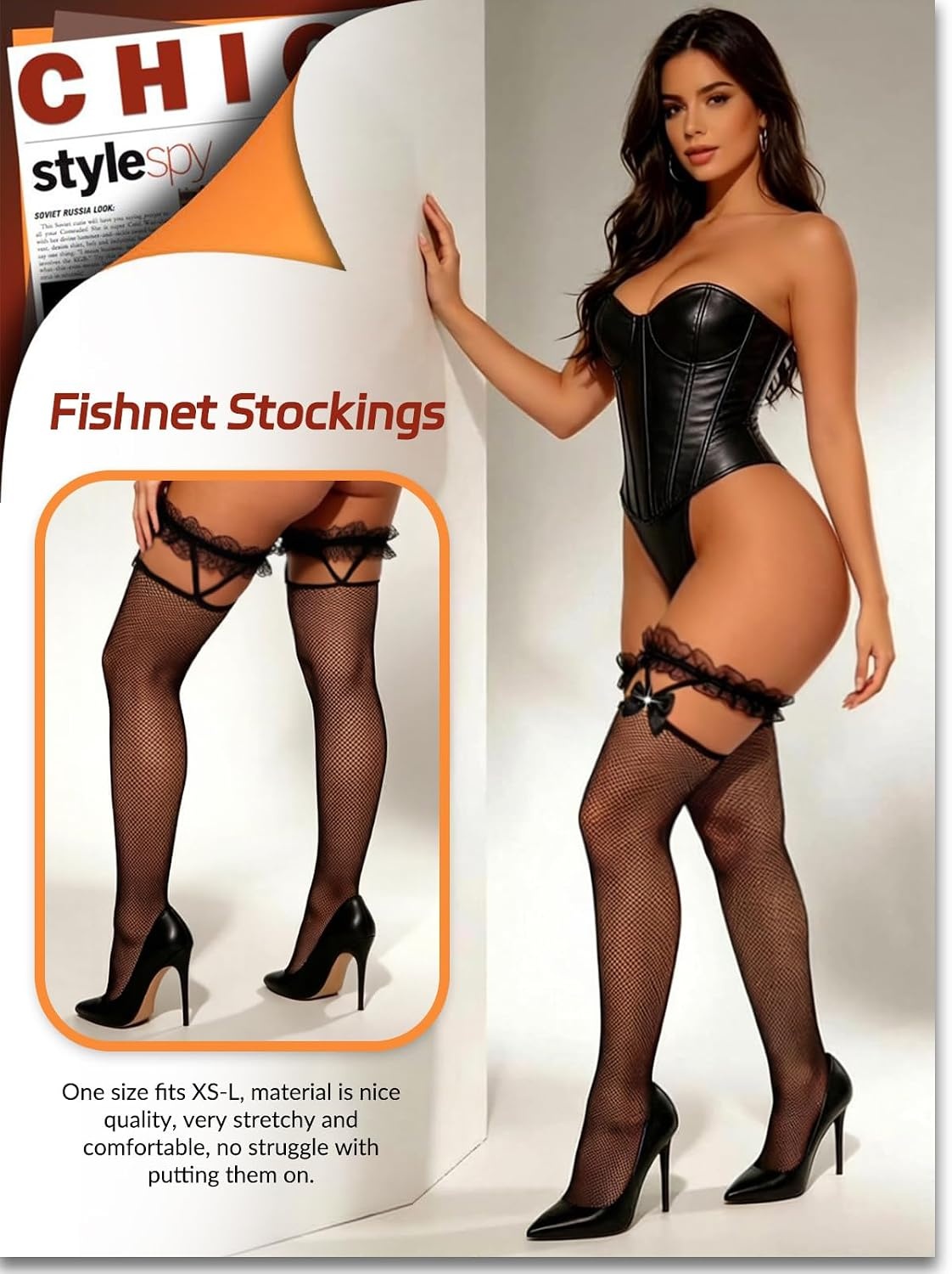 image:imageBuitifo Woman Sexy Tights Fishnet Stockings Sexy Thigh High Pantyhose HosieryBlack T3