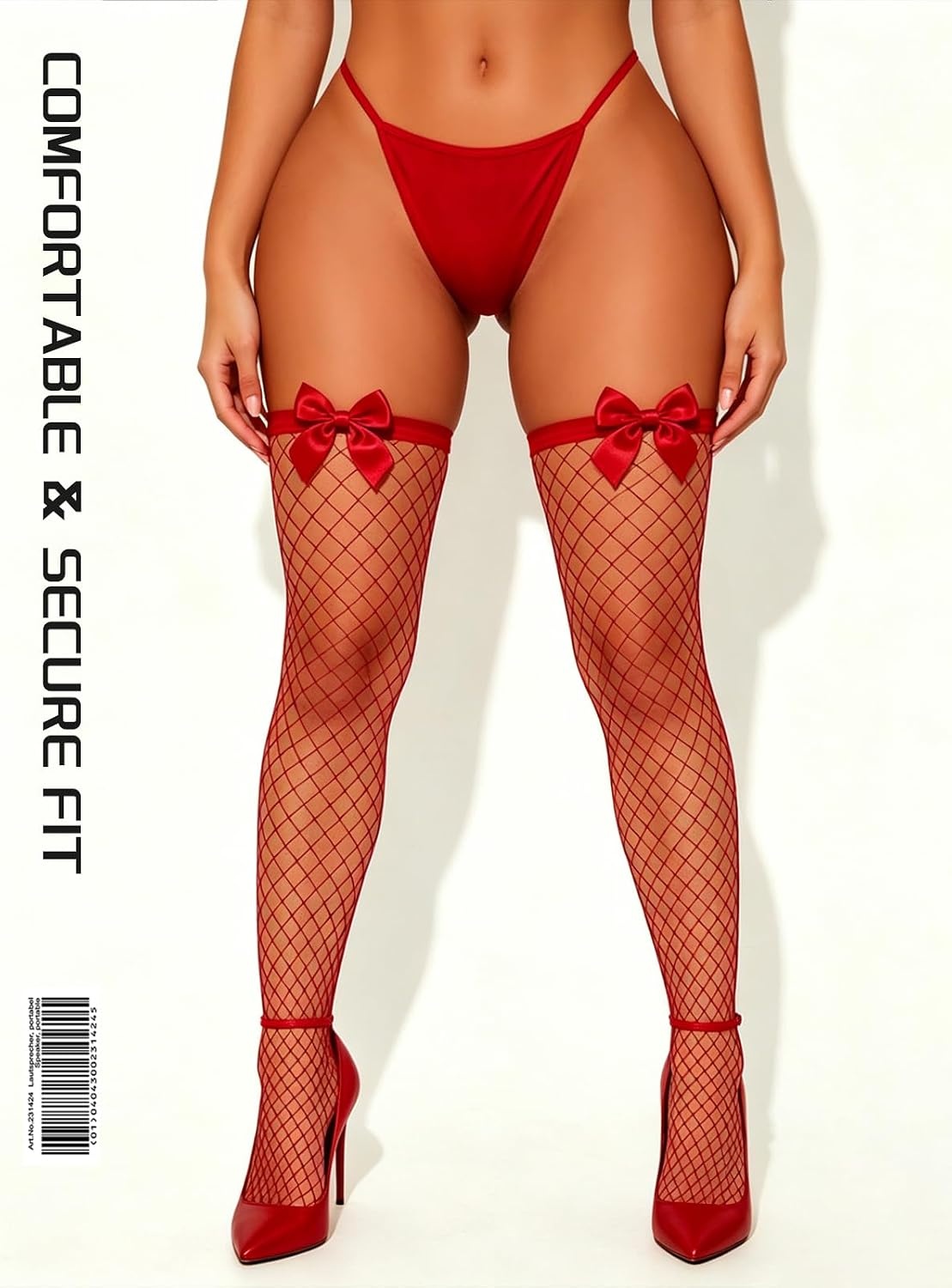 image:imageBuitifo Woman Sexy Tights Fishnet Stockings Sexy Thigh High Pantyhose HosieryRed T2