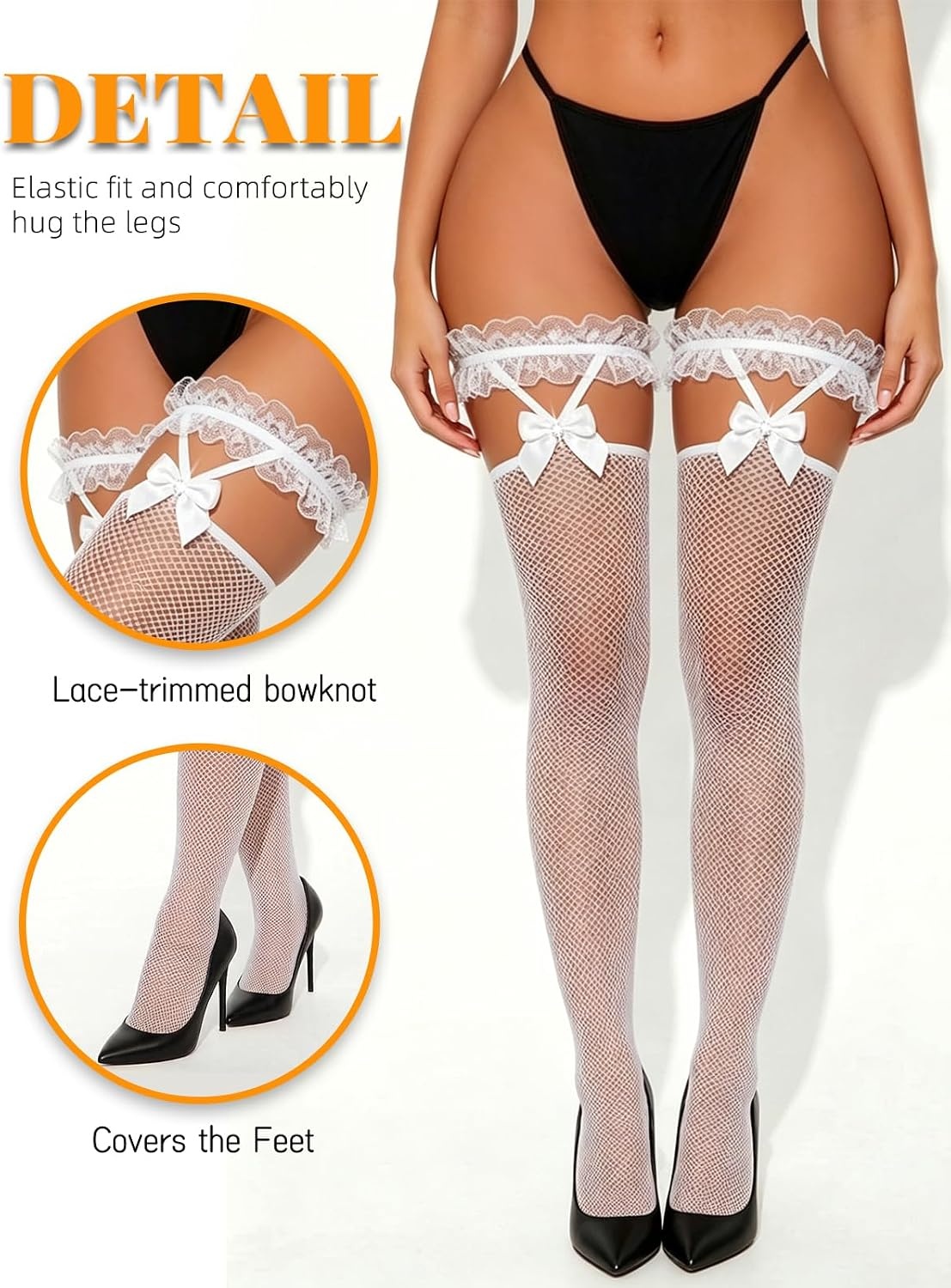 image:imageBuitifo Woman Sexy Tights Fishnet Stockings Sexy Thigh High Pantyhose HosieryWhite