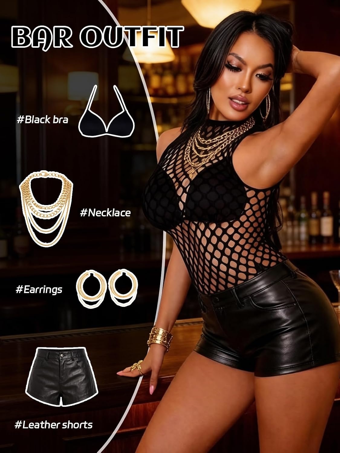 image:imageBuitifo Women Sexy Bodysuit Lingerie Mesh Teddy Nightwear Fishnet Top One Piece Babydoll Nylon Body Stockings One Size Fits 70145 lbsBlack B5