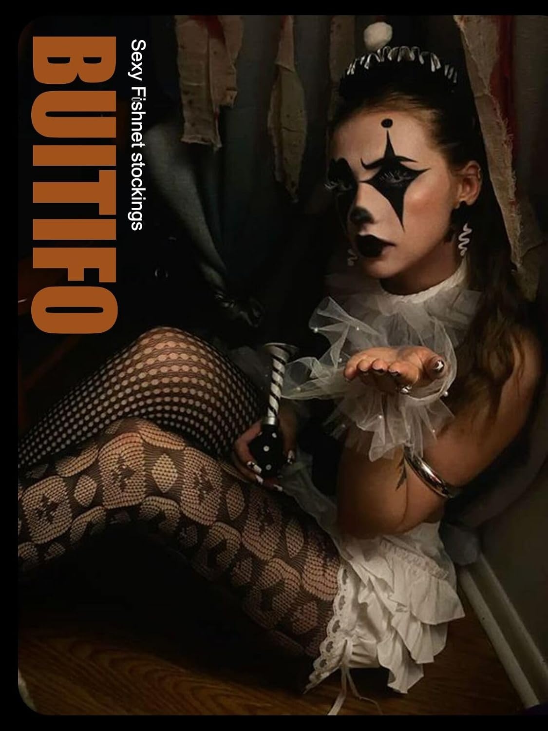 image:imageBuitifo Women Sexy Tights Fishnet Patterned Stockings Sheer Socks Y2K Ragged Pantyhose Hosiery Ripped Leggings One SizeBlackt7