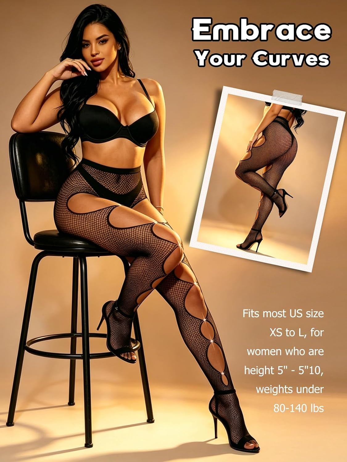 image:imageBuitifo Women Sexy Tights Fishnet Patterned Stockings Sheer Socks Y2K Ragged Pantyhose Hosiery Ripped Leggings One SizeBlackt8