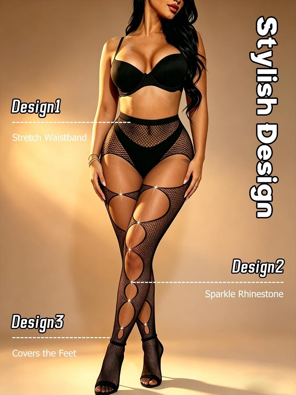 image:imageBuitifo Women Sexy Tights Fishnet Patterned Stockings Sheer Socks Y2K Ragged Pantyhose Hosiery Ripped Leggings One SizeBlackt8