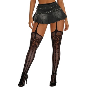 Buitifo Woman High Waisted Tights Thigh High Stockings Pantyhose(Black Hx)