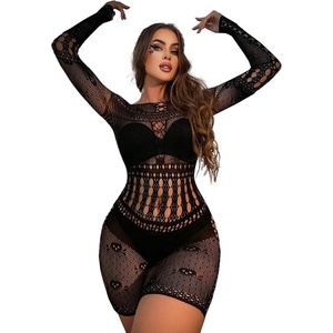 Buitifo Woman Nylon Lingerie Bodysuit Fishnet Bodystocking Sexy Tights Rave Outfits(BlackGT,M)