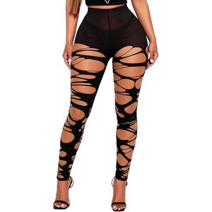 Buitifo Women Sexy Tights Fishnet Patterned Stockings Sheer Socks | Y2K Ragged Pantyhose Hosiery Ripped Leggings One Size(Blackt9)
